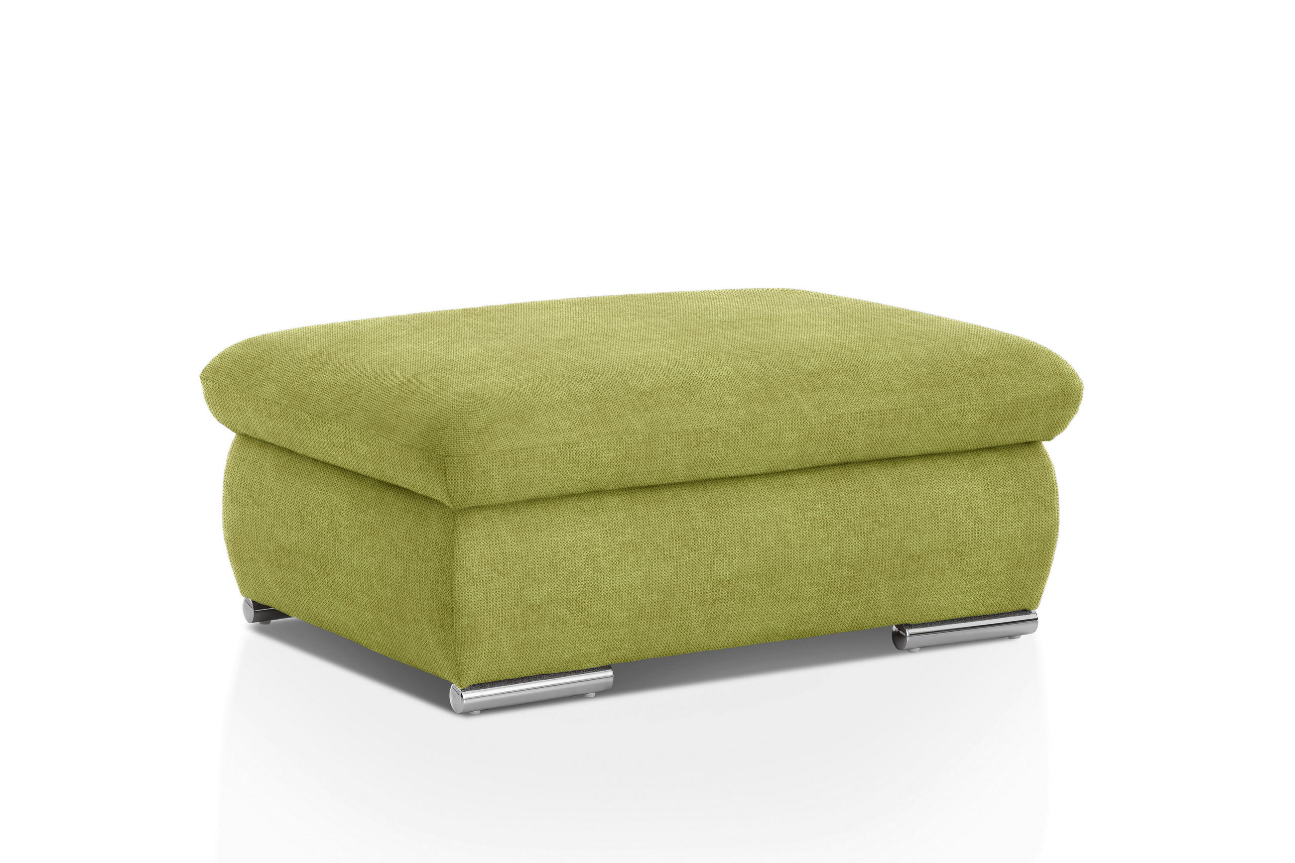 HOCKER Chenille Grün  - Chromfarben/Grün, Design, Textil/Metall (101/45/74cm) - Livetastic