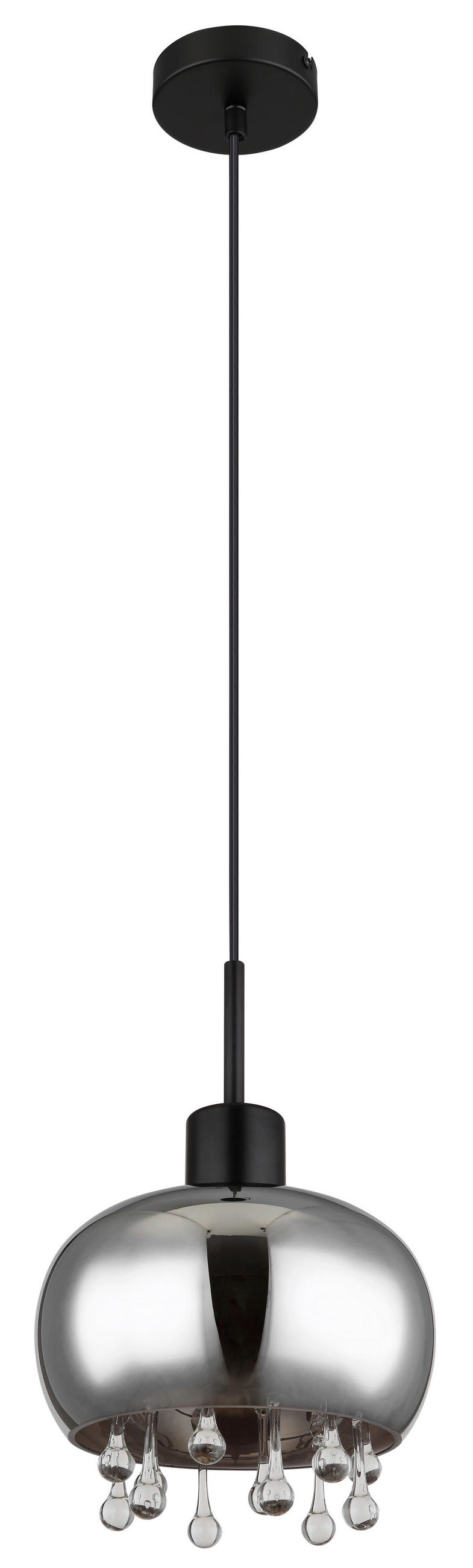 ZÁVESNÉ SVIETIDLO, E27/6 W, 21/120 cm  - číra/čierna, Trend, kov/textil (21/120cm) - Globo
