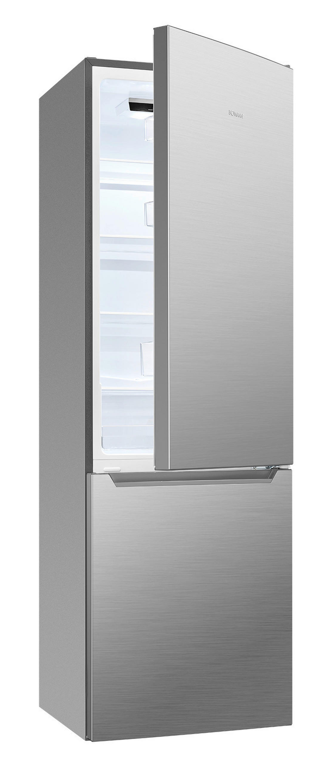 KÜHL-GEFRIER-KOMBINATION KG 7369  - Edelstahlfarben, Trend, Kunststoff (54,0/176,5cm) - Bomann