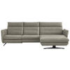 ECKSOFA in Echtleder Hellgrau  - Hellgrau/Schwarz, Design, Leder/Metall (300/157cm) - Dieter Knoll