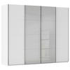 SCHWEBETÜRENSCHRANK 271/235/68 cm 4-türig Grau, Weiß  - Chromfarben/Weiß, KONVENTIONELL, Glas/Holzwerkstoff (271/235/68cm) - Novel