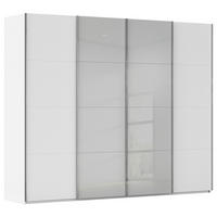 SCHWEBETÜRENSCHRANK 271/235/68 cm 4-türig Grau, Weiß  - Chromfarben/Weiß, KONVENTIONELL, Glas/Holzwerkstoff (271/235/68cm) - Novel