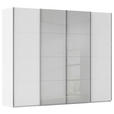 SCHWEBETÜRENSCHRANK 271/235/68 cm 4-türig Grau, Weiß  - Chromfarben/Weiß, KONVENTIONELL, Glas/Holzwerkstoff (271/235/68cm) - Novel