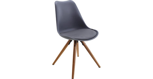 STUHL in Kunststoff, Textil Grau, Naturfarben - Naturfarben/Grau, Design, Holz/Kunststoff (48,5/85/55cm) - Xora