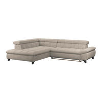 ECKSOFA Naturfarben Chenille  - Chromfarben/Naturfarben, KONVENTIONELL, Textil/Metall (234/312cm) - Livetastic