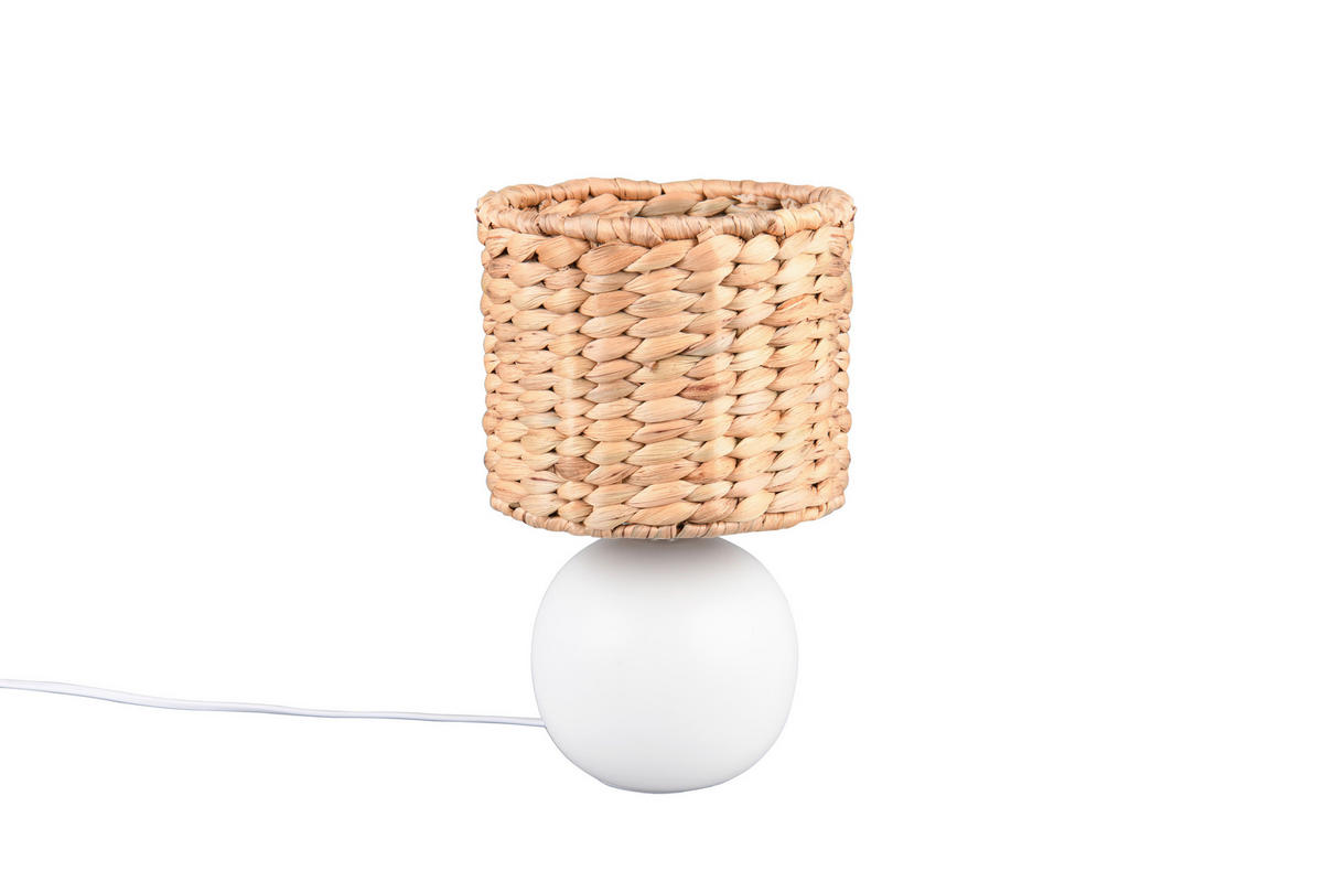 TISCHLEUCHTE - Weiss/Braun, Basics, Naturmaterialien/Keramik (18/29cm) - Trio Leuchten