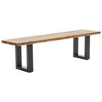 SITZBANK in Holz, Metall Akaziefarben  - Schwarz/Akaziefarben, Basics, Holz/Metall (180/45/40cm) - MID.YOU