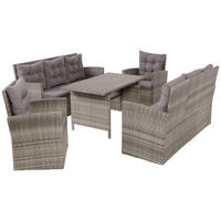 LOUNGEGARNITUR Stahl  - Dunkelgrau/Grau, MODERN, Kunststoff/Textil (120/70cm) - Ambia Garden