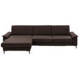 ECKSOFA  in Echtleder Dunkelbraun  176/334 cm  - Dunkelbraun/Schwarz, Design, Leder/Metall (176/334cm) - Dieter Knoll