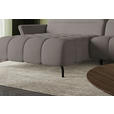 ECKSOFA Taupe Flachgewebe Rücken echt, Kopfteilverstellung, Sitztiefenverstellung  - Taupe/Schwarz, KONVENTIONELL, Textil/Metall (175/272cm) - Carryhome