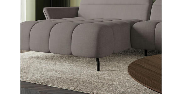 ECKSOFA Taupe Flachgewebe Rücken echt, Kopfteilverstellung, Sitztiefenverstellung  - Taupe/Schwarz, KONVENTIONELL, Textil/Metall (175/272cm) - Carryhome