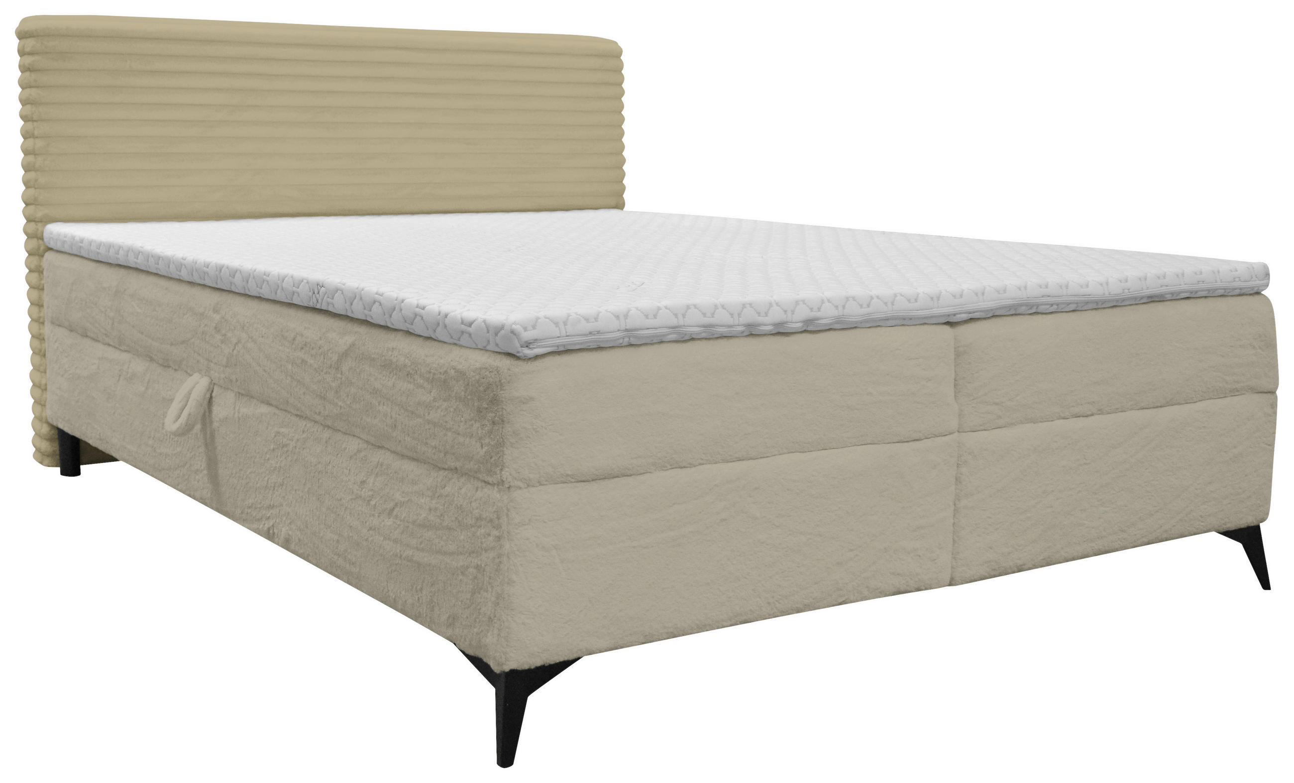 BOXBETT 140/200 cm  in Creme  - Creme/Schwarz, Design, Holz/Holzwerkstoff (140/200cm) - Xora