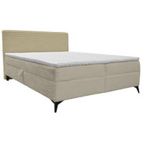 BOXBETT 180/200 cm  in Creme  - Creme/Schwarz, Design, Holz/Holzwerkstoff (180/200cm) - Xora