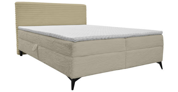 BOXBETT 160/200 cm in Creme - Creme/Schwarz, Design, Holz/Holzwerkstoff (160/200cm) - Xora
