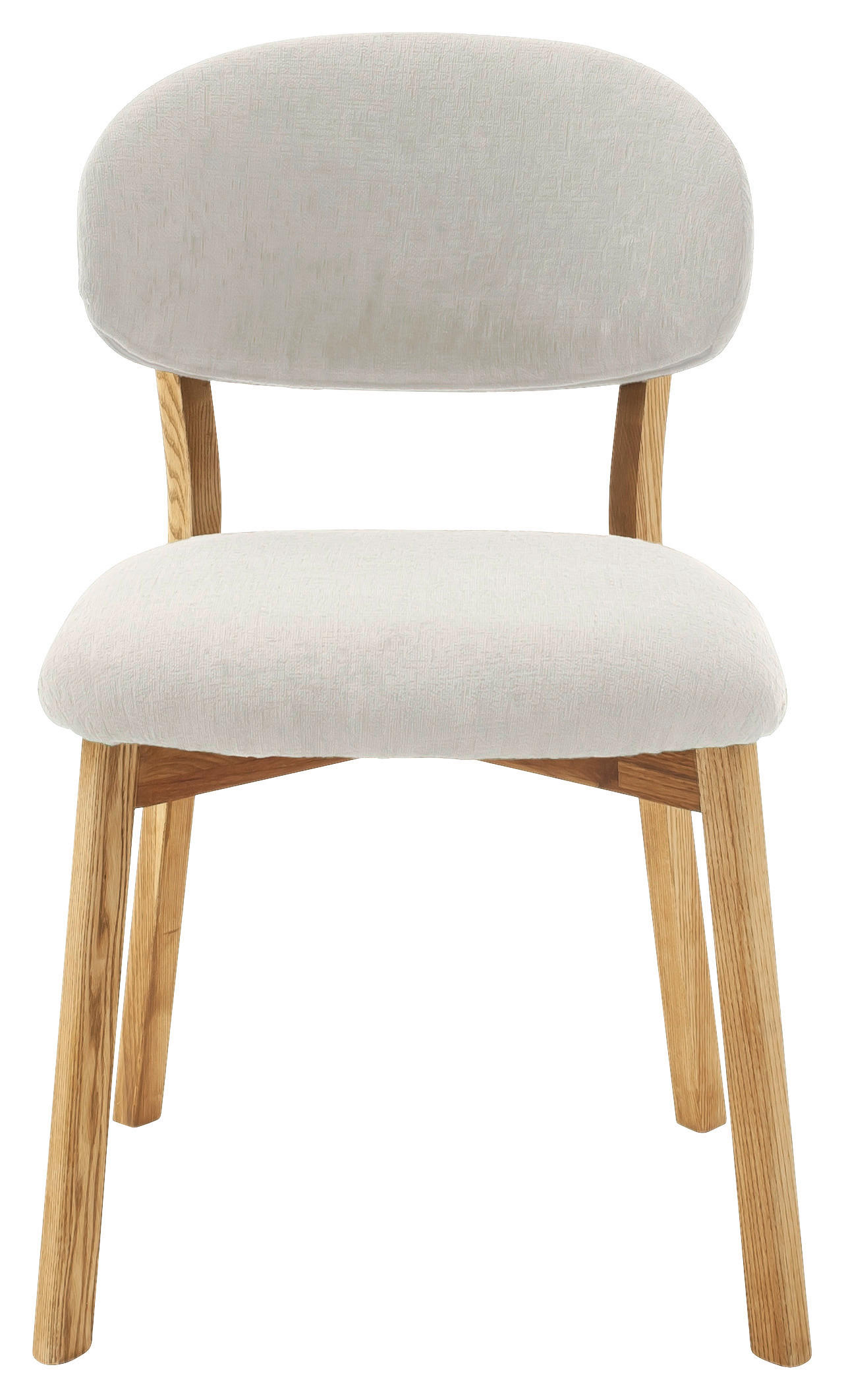 STUHL in Holz, Textil Weiß, Wildeiche  - Wildeiche/Weiß, KONVENTIONELL, Holz/Textil (50/82/57cm) - Venda