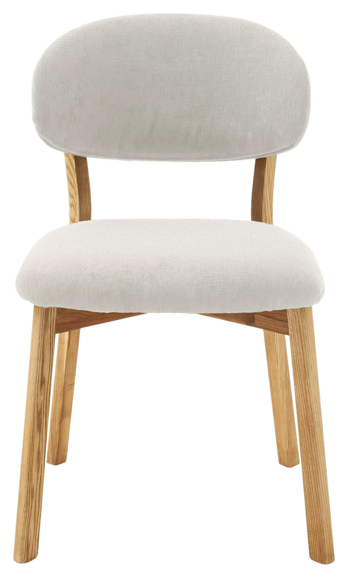 STUHL in Holz, Textil Weiß, Wildeiche  - Wildeiche/Weiß, KONVENTIONELL, Holz/Textil (50/82/57cm) - Venda