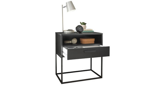 NACHTKÄSTCHEN 60/65/39 cm  in Graphitfarben  - Schwarz/Graphitfarben, Design, Holzwerkstoff/Kunststoff (60/65/39cm) - Carryhome