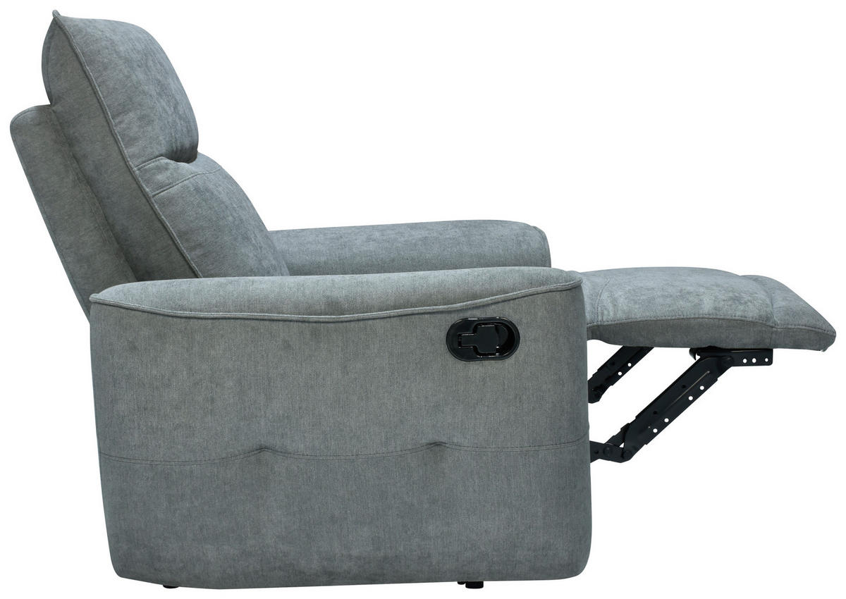 SCAUN DE RELAXARE in metal, textil gri  - negru/gri, Konventionell, metal/textil (100/99/96cm) - Celina Home