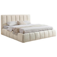POLSTERBETT 140/200 cm,  in Beige, gepolstertes Kopfteil, Lattenrost, Bettkasten,  - Beige/Schwarz, Design, Holz/Kunststoff (140/200cm) - Boxxx