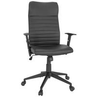 OTOČNÁ STOLIČKA, vzhľad kože, čierna - čierna, Modern, textil/plast (72/115/55cm) - MID.YOU