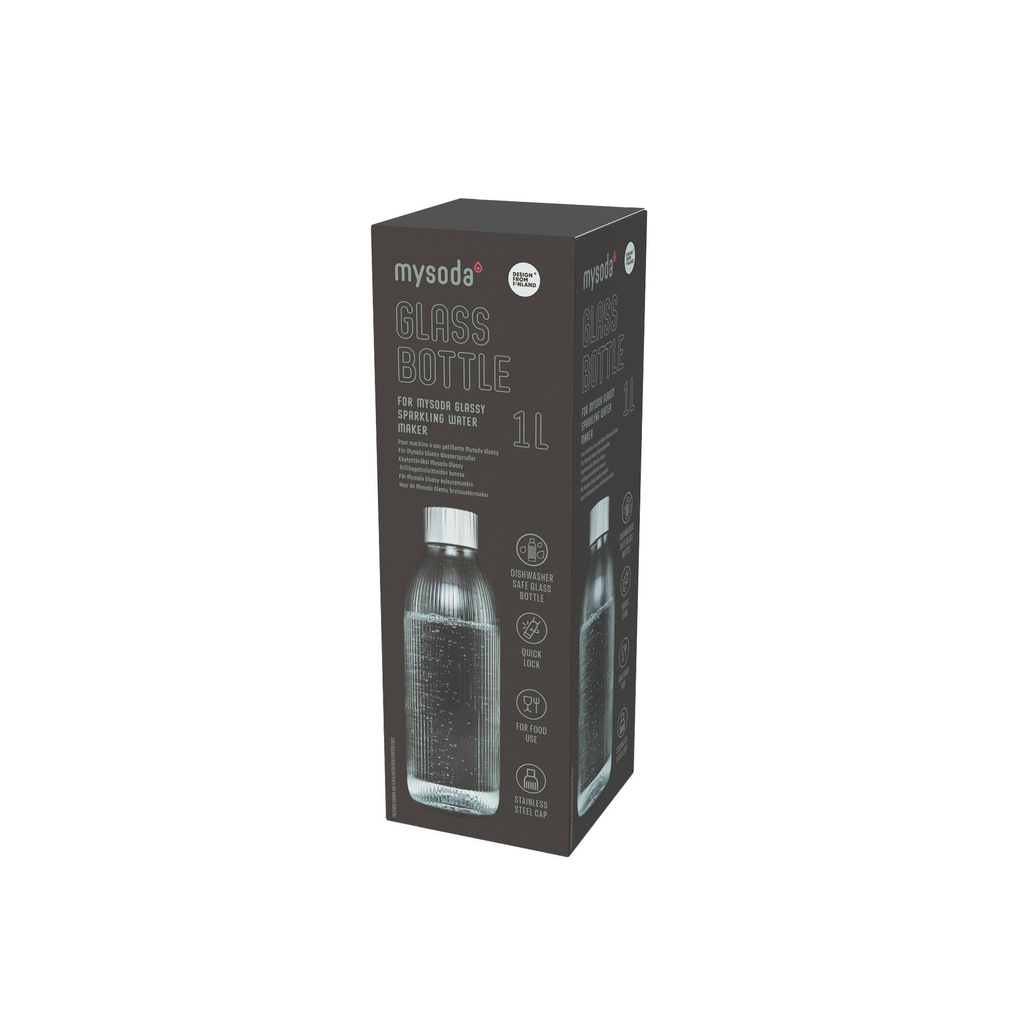 WASSERSPRUDLER-FLASCHE Glasflasche für GLASSY Kollektion  - Transparent, Basics, Glas (8.5/28cm) - mysoda
