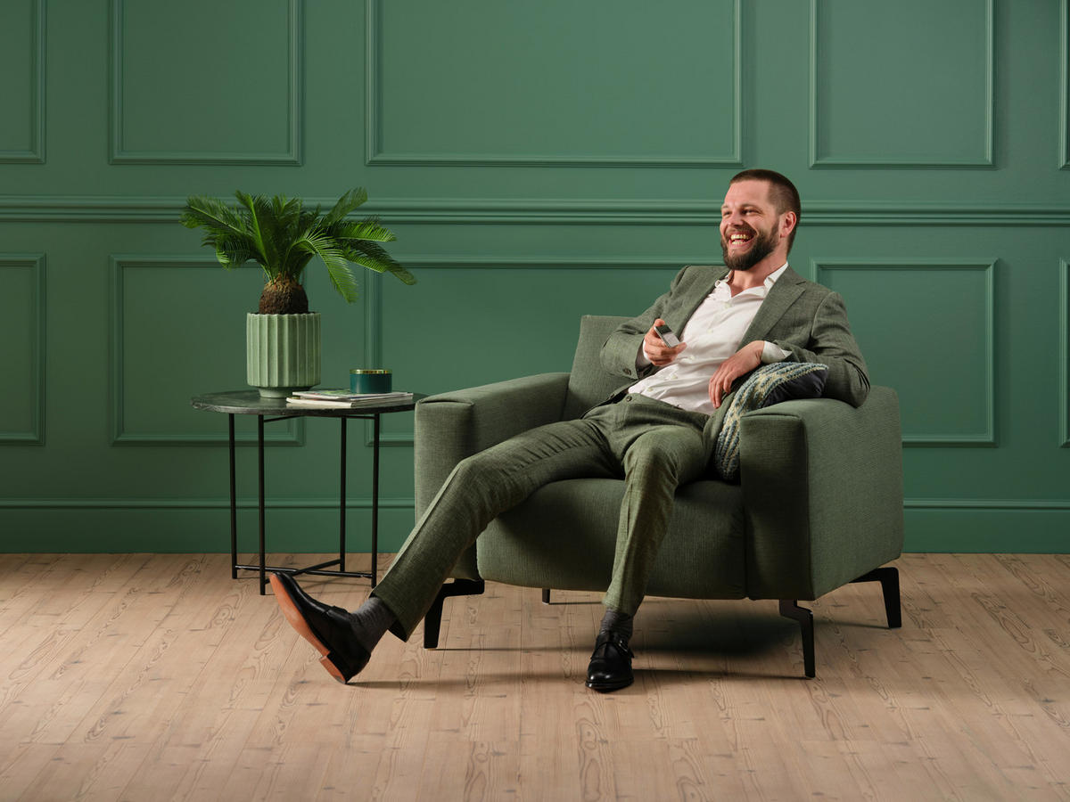 SESSELSET in Samt Sandfarben  - Sandfarben/Schwarz, Design, Textil/Metall (110/85/86-94cm) - SENSOO