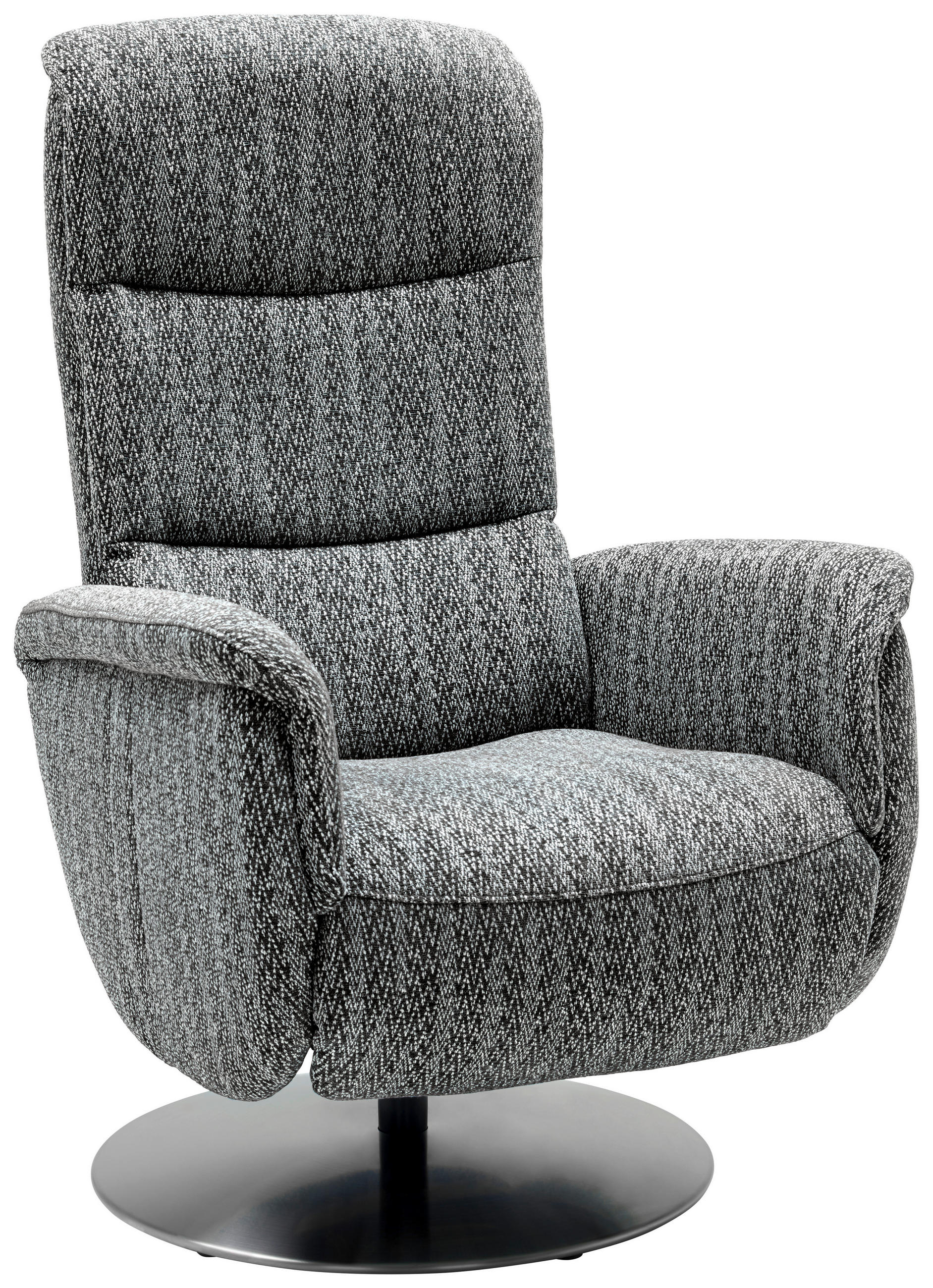 RELAXSESSEL Flachgewebe Relaxfunktion, Kopfteilverstellung, Fußteilverstellung, Rücken echt    - Edelstahlfarben/Schwarz, Design, Textil/Metall (71/112/83cm) - Dieter Knoll
