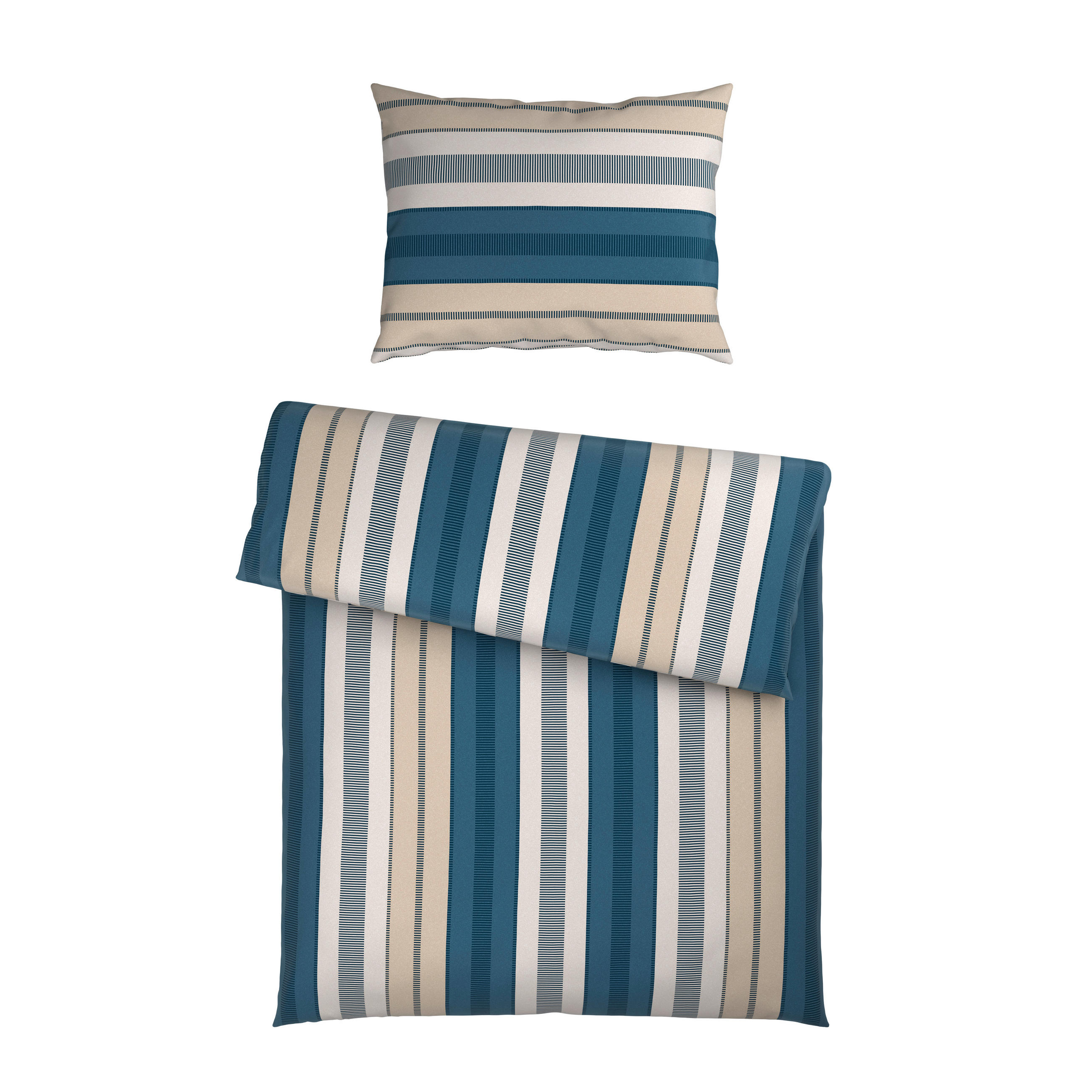 BETTWÄSCHE Mavie Satin 140/200 cm  - Blau, Basics, Textil (140/200cm) - Novel