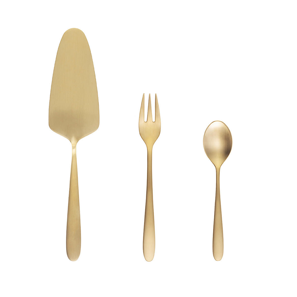 SADA PRÍBOROV, ušľachtilá oceľ, 13-dielne - zlatá, Design, kov - Sola