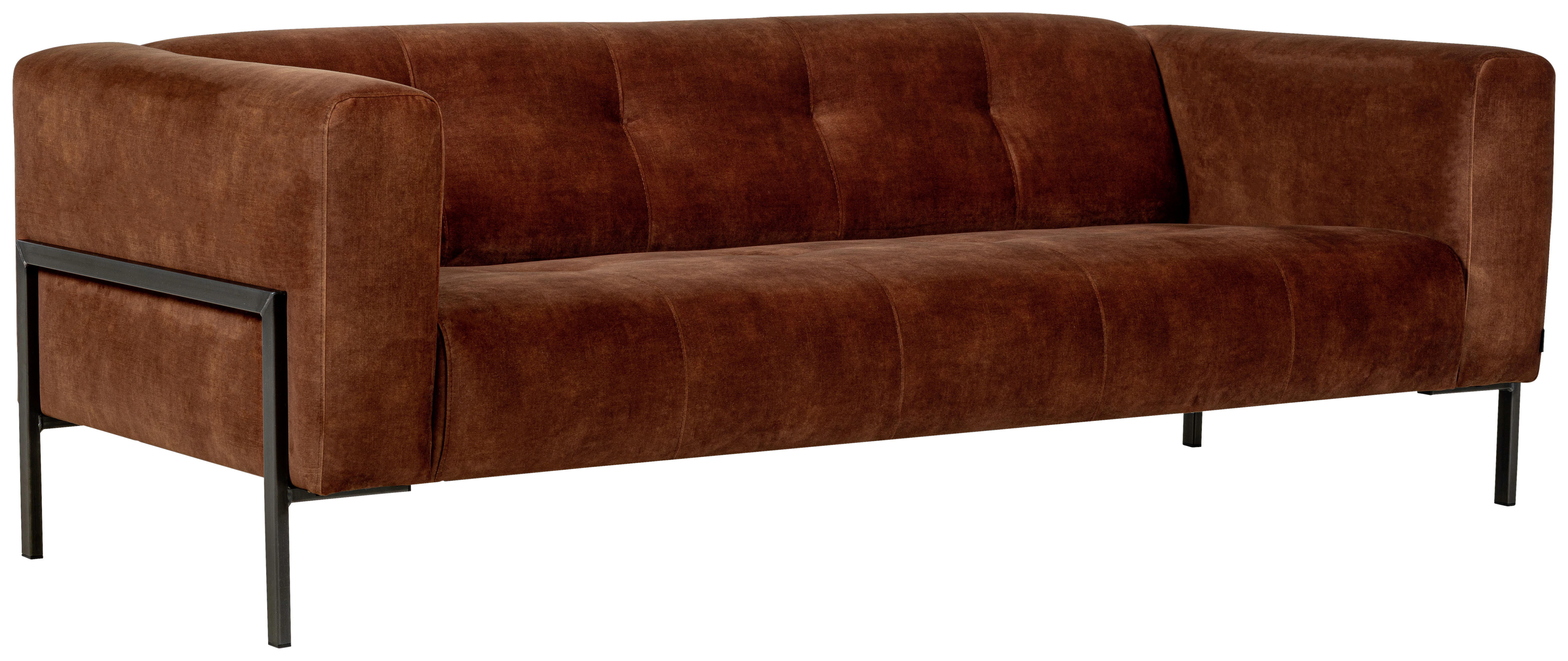 SOFFA i trä, textil kopparfärgad  - svart/kopparfärgad, Design, metall/trä (230/72/90cm) - Pure Home Comfort