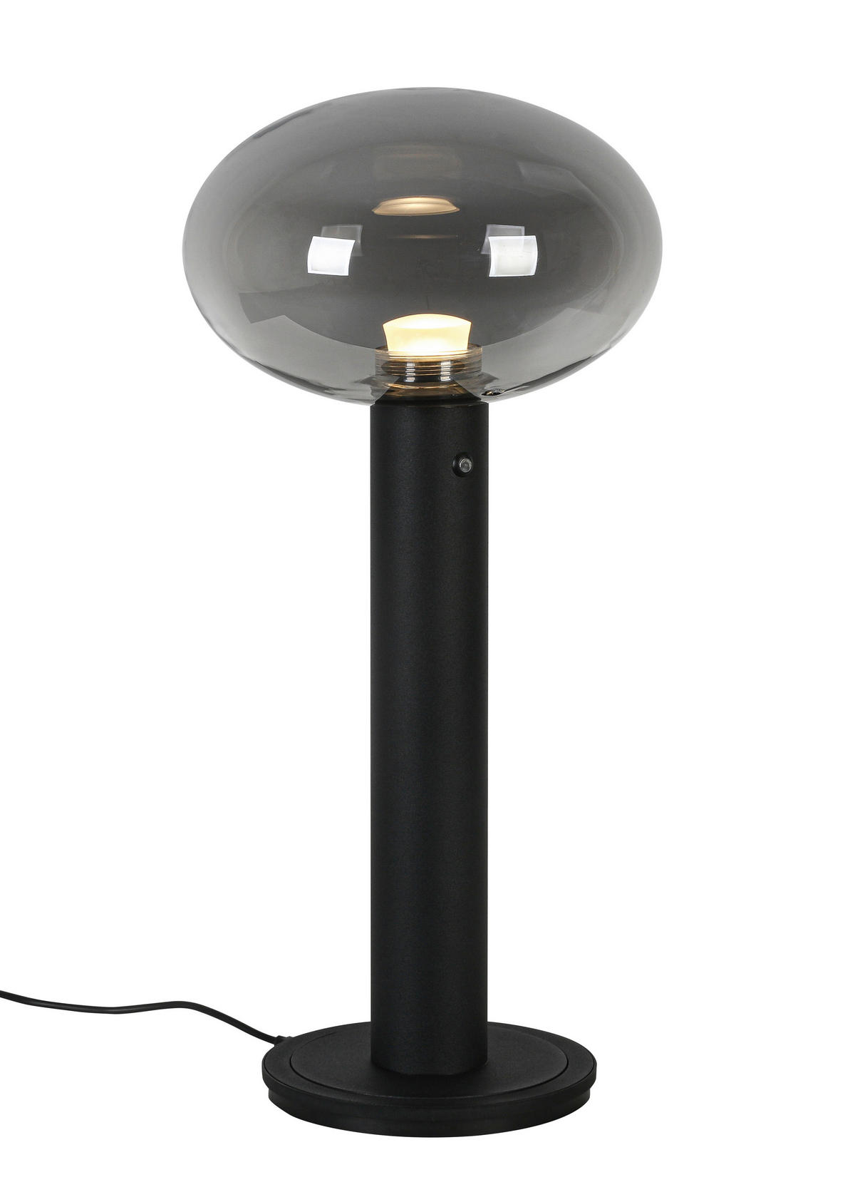 AKKU-TISCHLEUCHTE 20/42 cm  - Chromfarben/Schwarz, Design, Glas/Kunststoff (20/42cm) - Dieter Knoll