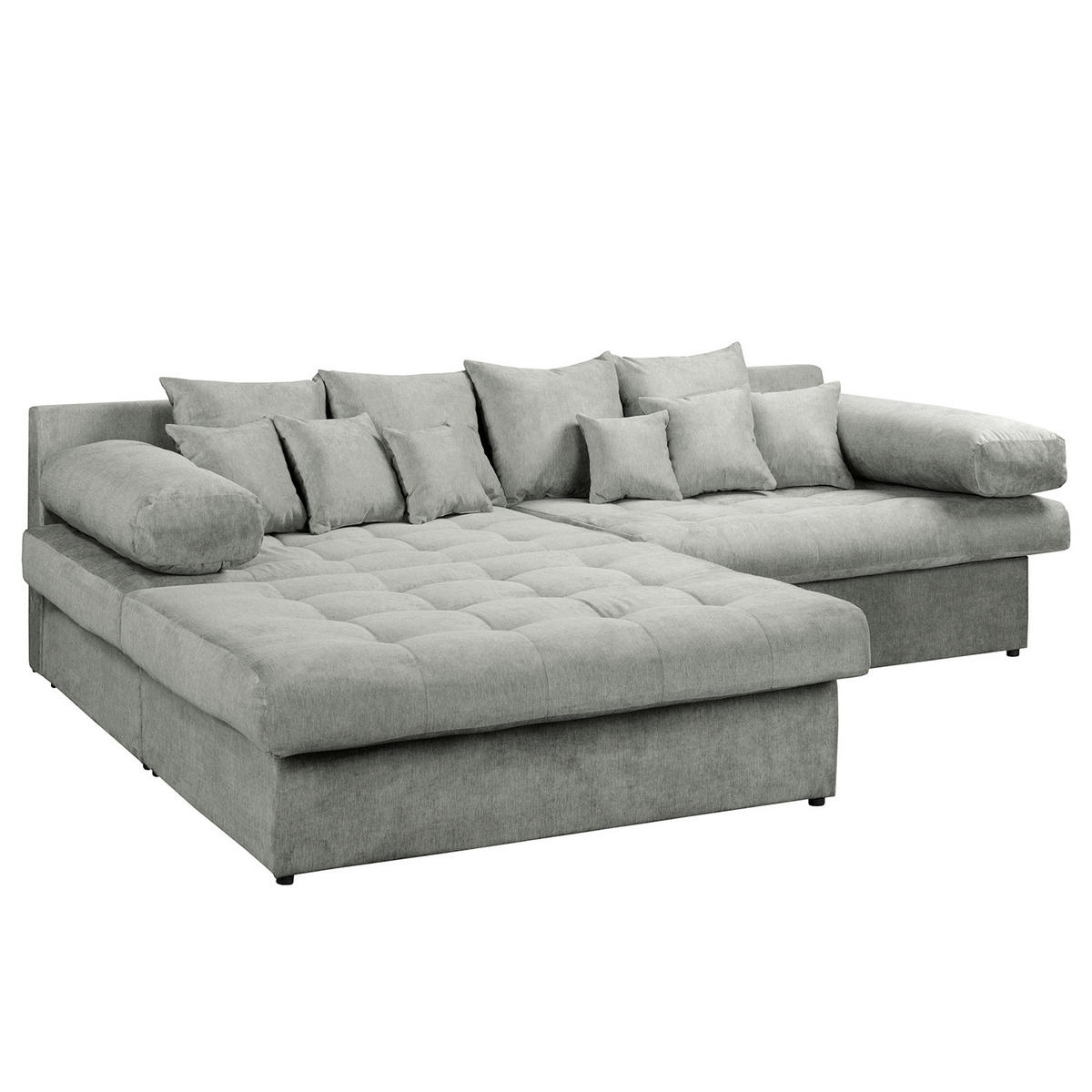 ECKSOFA Naomi Grau Mikrofaser Rückenkissen  - Schwarz/Grau, Design, Kunststoff/Textil (243/284cm) - P & B