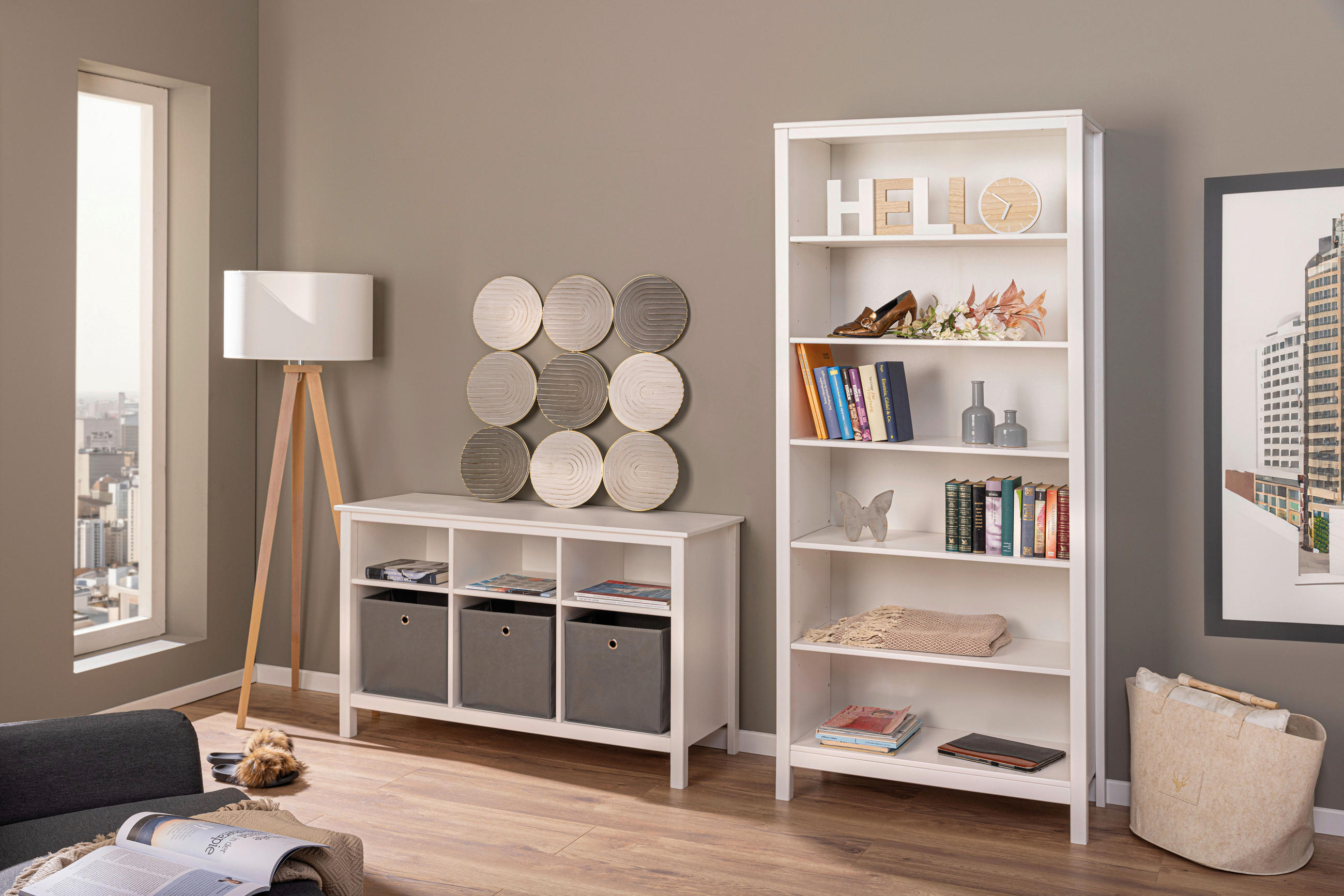 REGAL bijela  drvo  - bijela, Design, drvo (82/197/39,5cm) - Livetastic