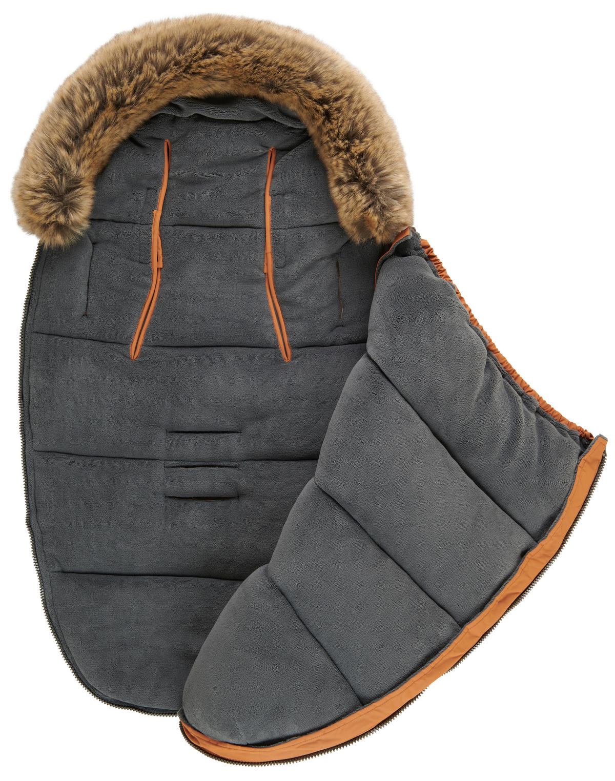 FUßSACK TRENDY L  - Orange, Basics, Kunststoff/Fell (50/100cm) - Jimmylee