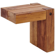 Nachtkästchen in massiv Wildeiche Eichefarben - Eichefarben, Natur, Holz (41/41/31cm) - Linea Natura