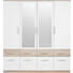 KLEIDERSCHRANK 4-türig Sonoma Eiche, Weiß - Alufarben/Weiß, Design, Glas/Holzwerkstoff (180/198/55cm) - Carryhome
