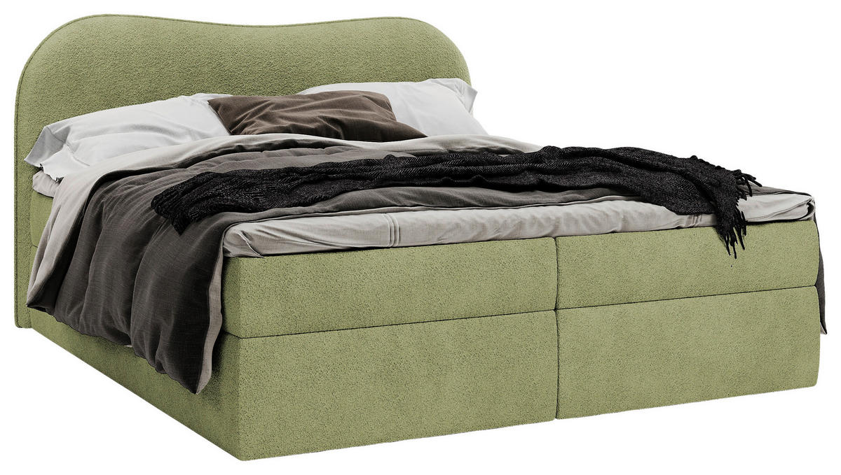 BOXBETT 180/200 cm  in Grün  - Schwarz/Grün, Design, Holz/Holzwerkstoff (180/200cm) - Chameo