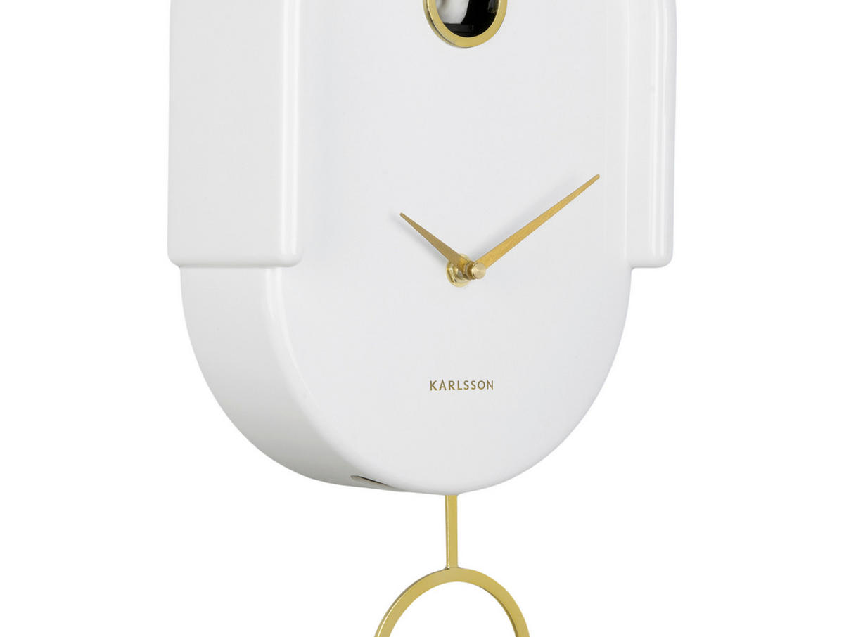 WANDUHR  Weiß Hochglanz  - Weiß Hochglanz, Basics, Kunststoff (42/20cm) - Karlsson