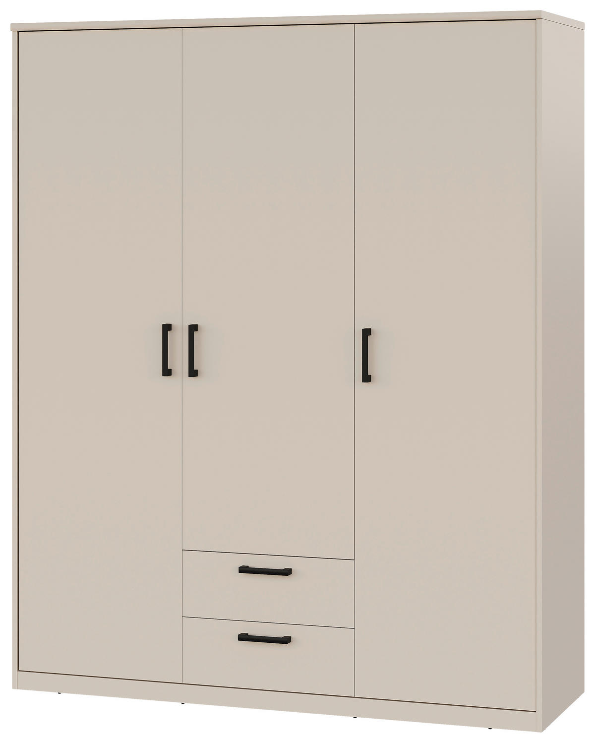 NYÍLÓAJTÓS SZEKRÉNY kasmírszínű  - kasmírszínű/fekete, Basics, faalapú anyag/fém (157/194/54cm) - Xora