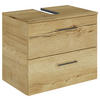 WASCHBECKENUNTERSCHRANK 60/49,8/38,3 cm  - Chromfarben/Wildeiche, KONVENTIONELL, Holzwerkstoff/Metall (60/49,8/38,3cm) - Sadena