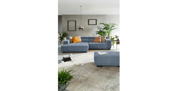 ECKSOFA in Webstoff Blau  - Blau/Schwarz, KONVENTIONELL, Textil/Metall (182/279cm) - Hom`in