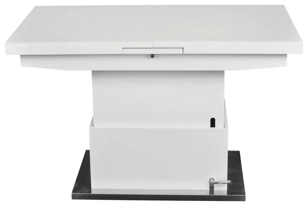SOFFBORD i metall, glas, trämaterial 125-150/70/50-78 cm  - vit, Lifestyle, metall/trämaterial (125-150/70/50-78cm) - Carryhome