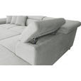 ECKSOFA in Cord Grau  257/226 cm  - Silberfarben/Grau, Design, Textil/Metall (257/226cm) - Xora