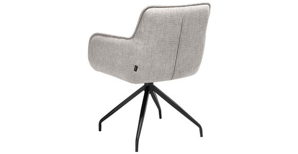 ARMLEHNSTUHL  in Eisen Mikrofaser  - Beige/Schwarz, Design, Textil/Metall (63/84/62cm) - Novel