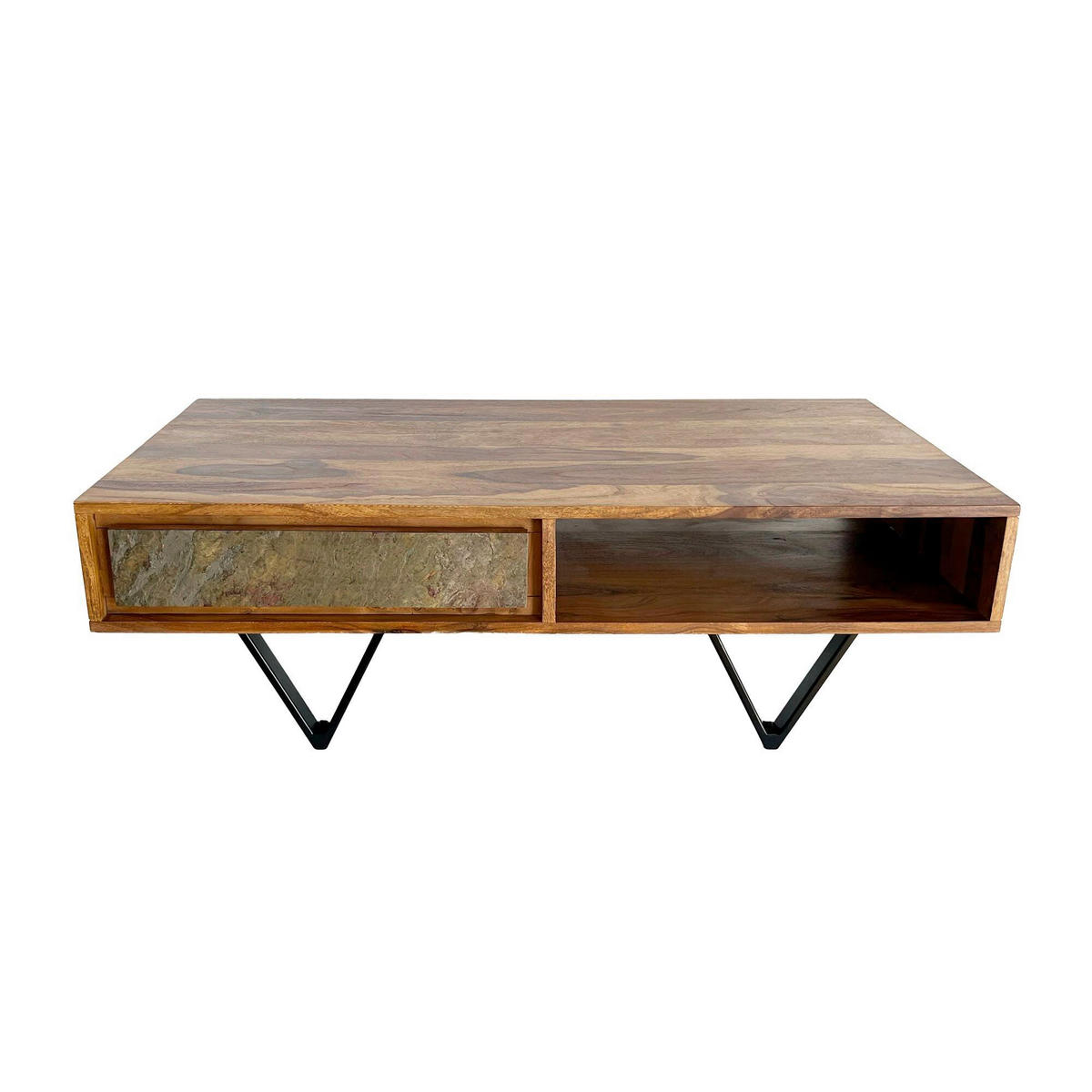 SOFFBORD i trä 115/60/38 cm  - sheshamfärgad/multicolor, Natur, metall/trä (115/60/38cm) - Livetastic