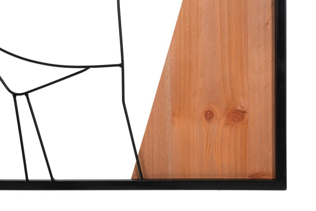 WANDDEKO  50/90/2 cm   - Schwarz/Naturfarben, Basics, Holzwerkstoff/Metall (50/90/2cm)