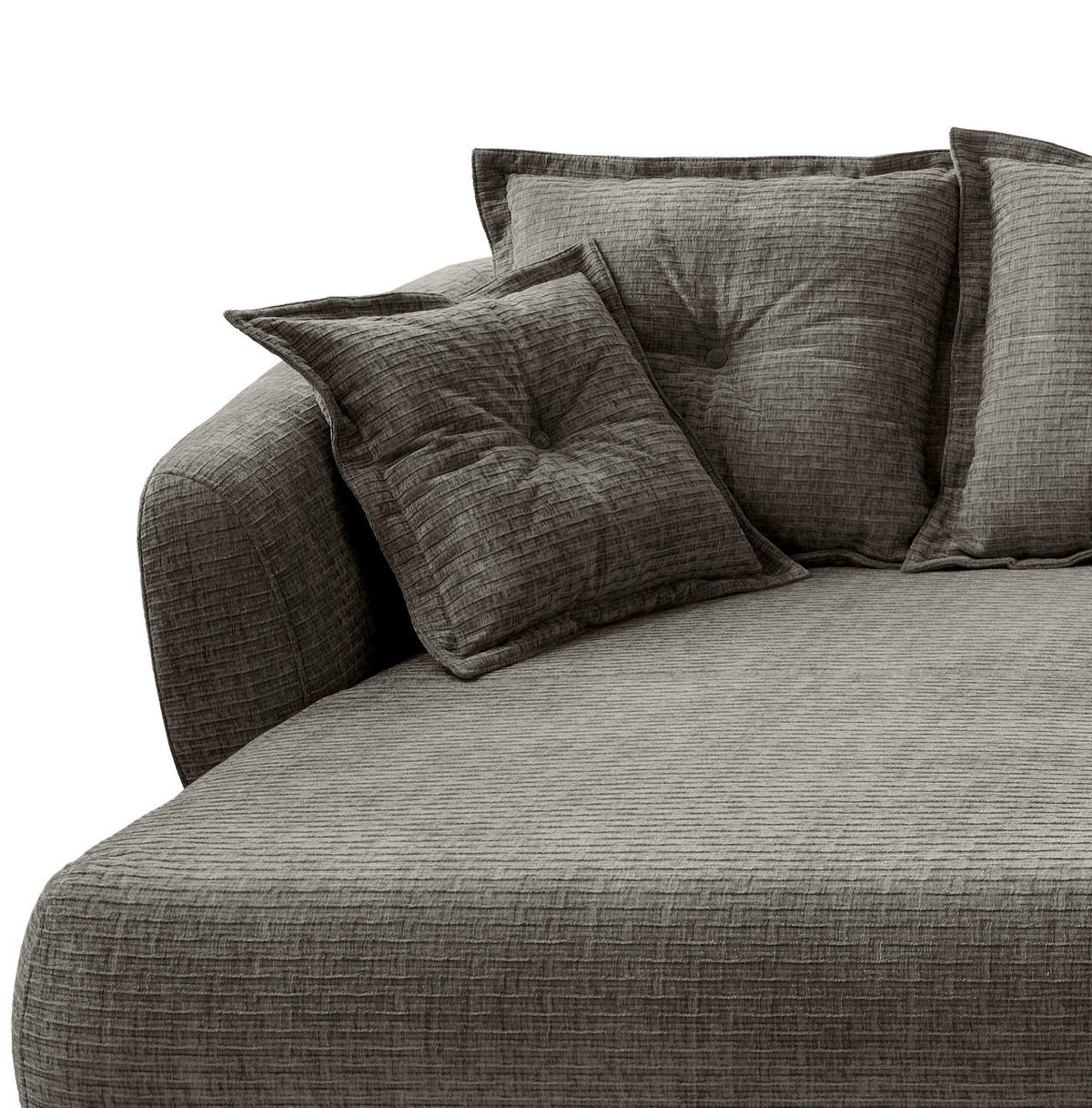 ECKSOFA in Mikrofaser Graubraun  162/277 cm  - Graubraun/Schwarz, MODERN, Textil/Metall (162/277cm) - Livetastic