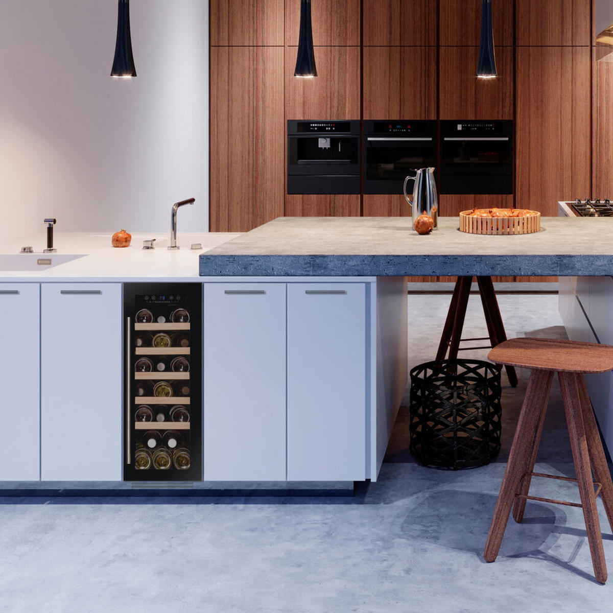 WEINKÜHLSCHRANK DAUF-19.58B  - Schwarz, Basics, Glas/Holz (29,5/82/57cm)