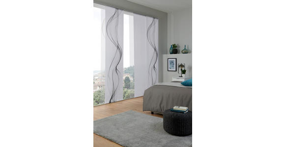FLÄCHENVORHANG in Grau, Weiß halbtransparent - Weiß/Grau, Design, Textil (60/245cm) - Novel