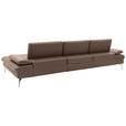 ECKSOFA in Echtleder Beige  - Chromfarben/Beige, Design, Leder/Metall (325/157cm) - Dieter Knoll